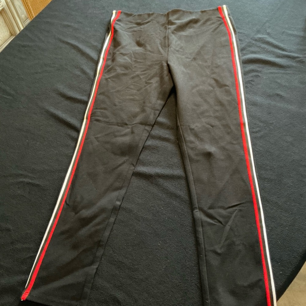 Ci Sono Black Leggings with Red Accent